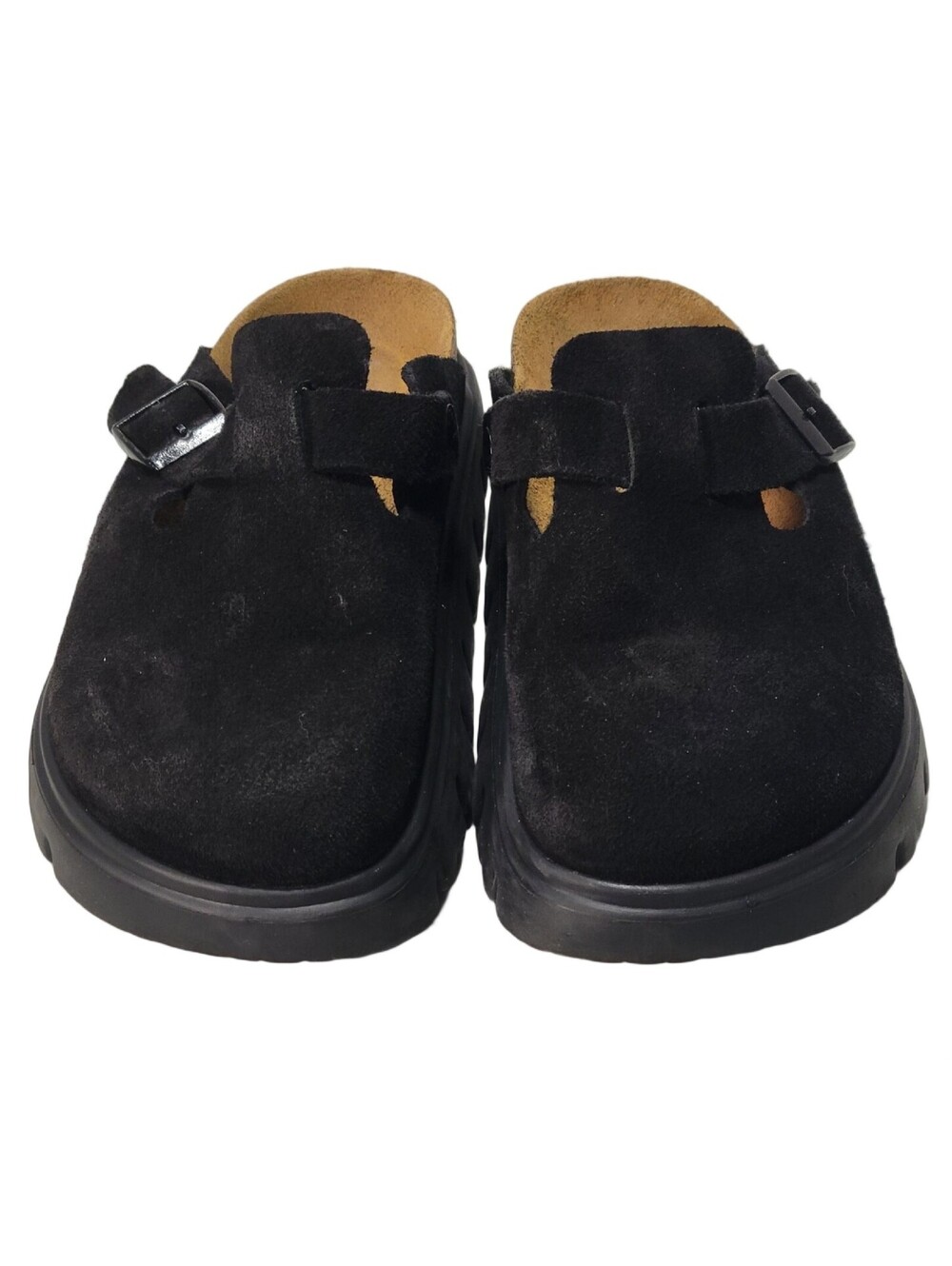 Papillio Birkenstock BOSTON CHUNKY Platform Suede Leather Clogs Mules 37 / 6-6.5